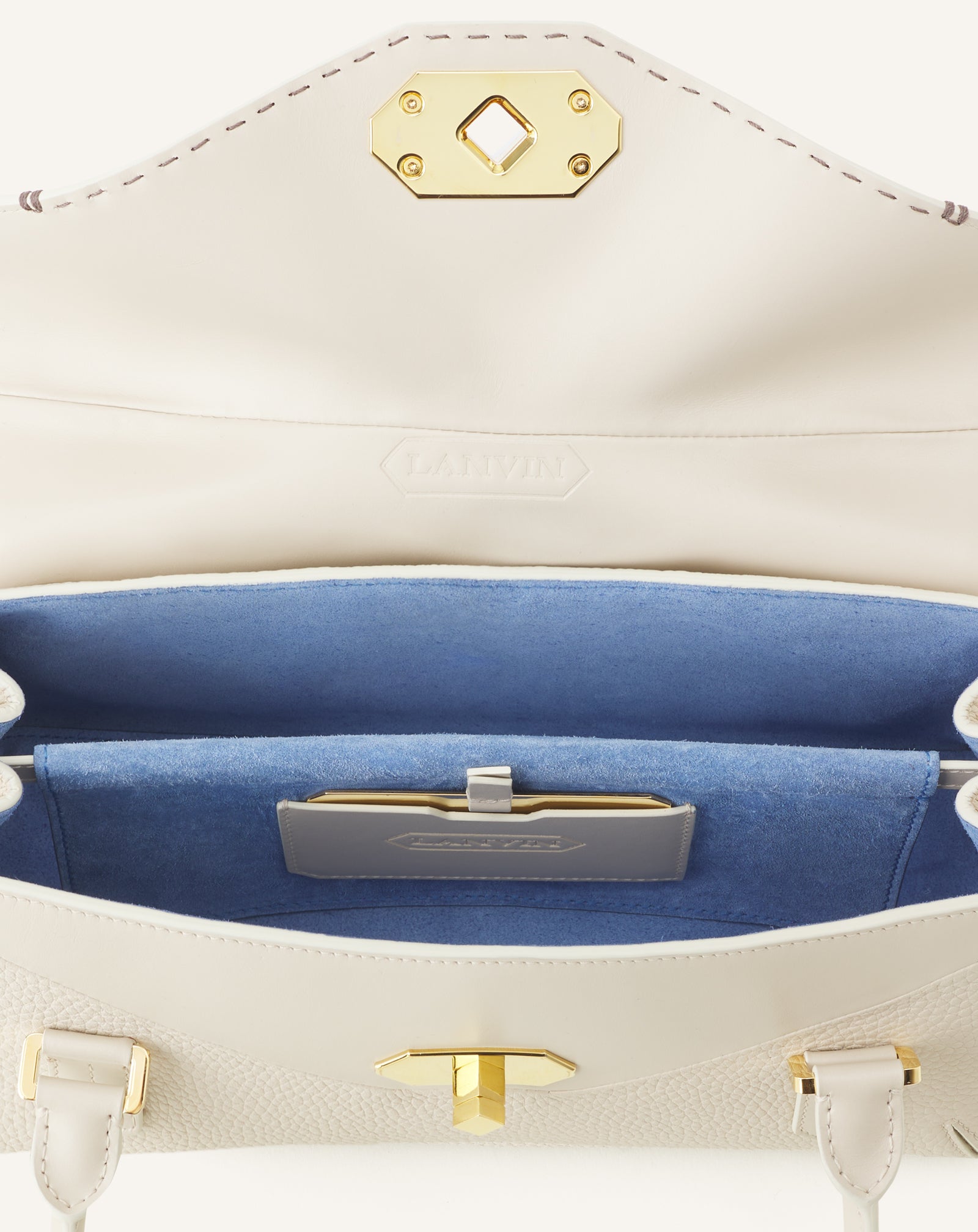 WHITE LE CONFIDENT BY LANVIN 26 LEATHER BAG
