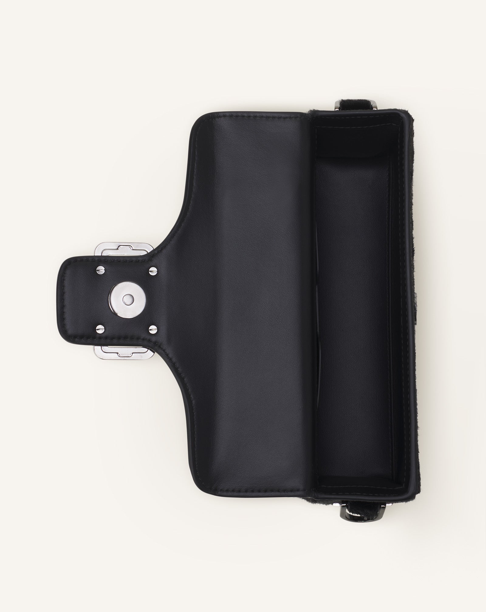 PENCIL CAT NANO LEATHER BAG WITH PONY EFFECT AND RHINESTONES