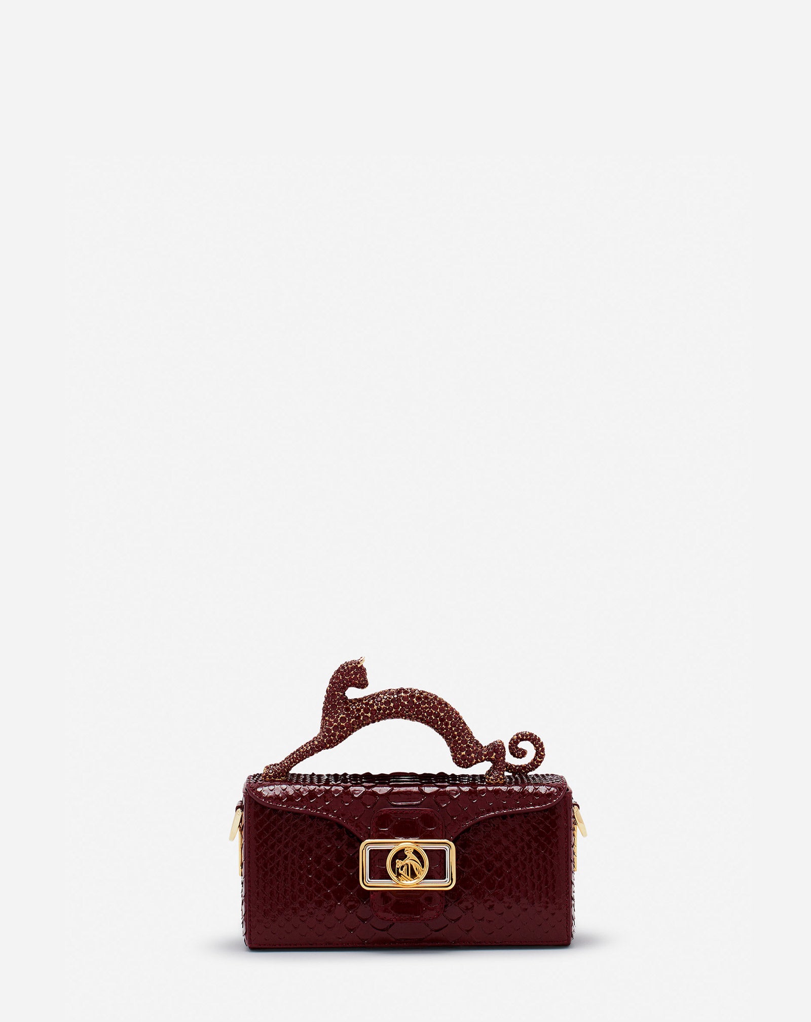 PENCIL CAT PYTHON AND RHINESTONE BAG