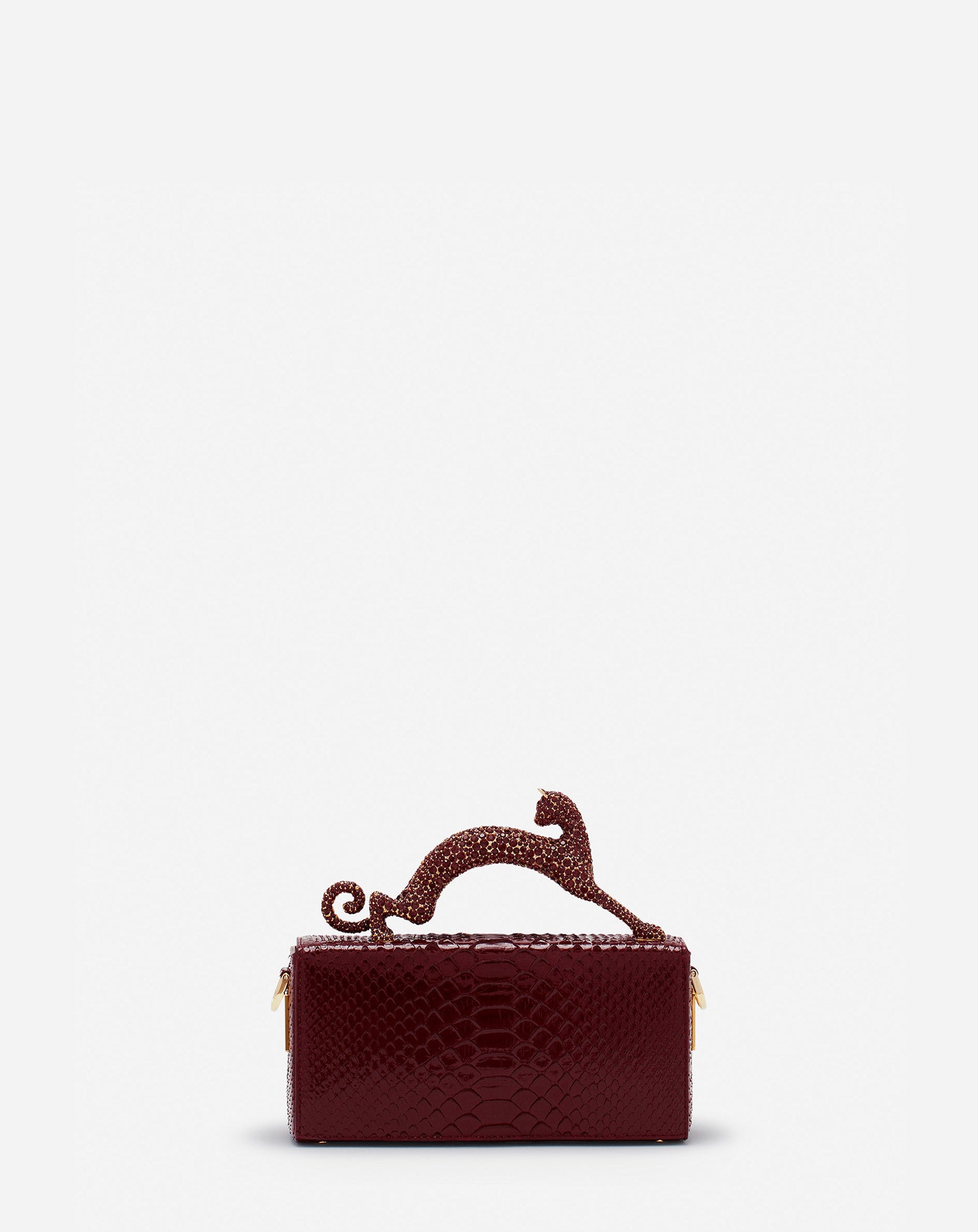 PENCIL CAT PYTHON AND RHINESTONE BAG