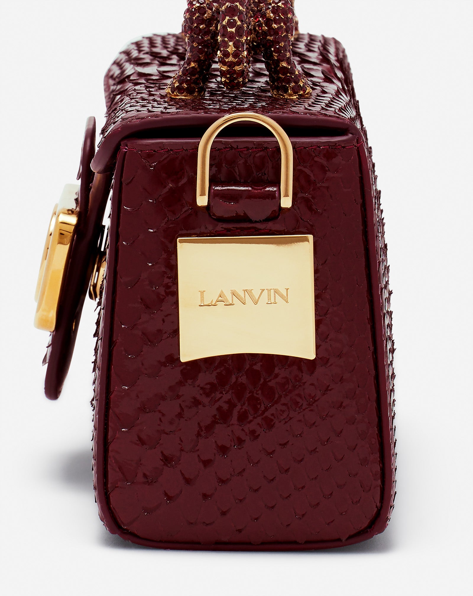 PENCIL CAT PYTHON AND RHINESTONE BAG