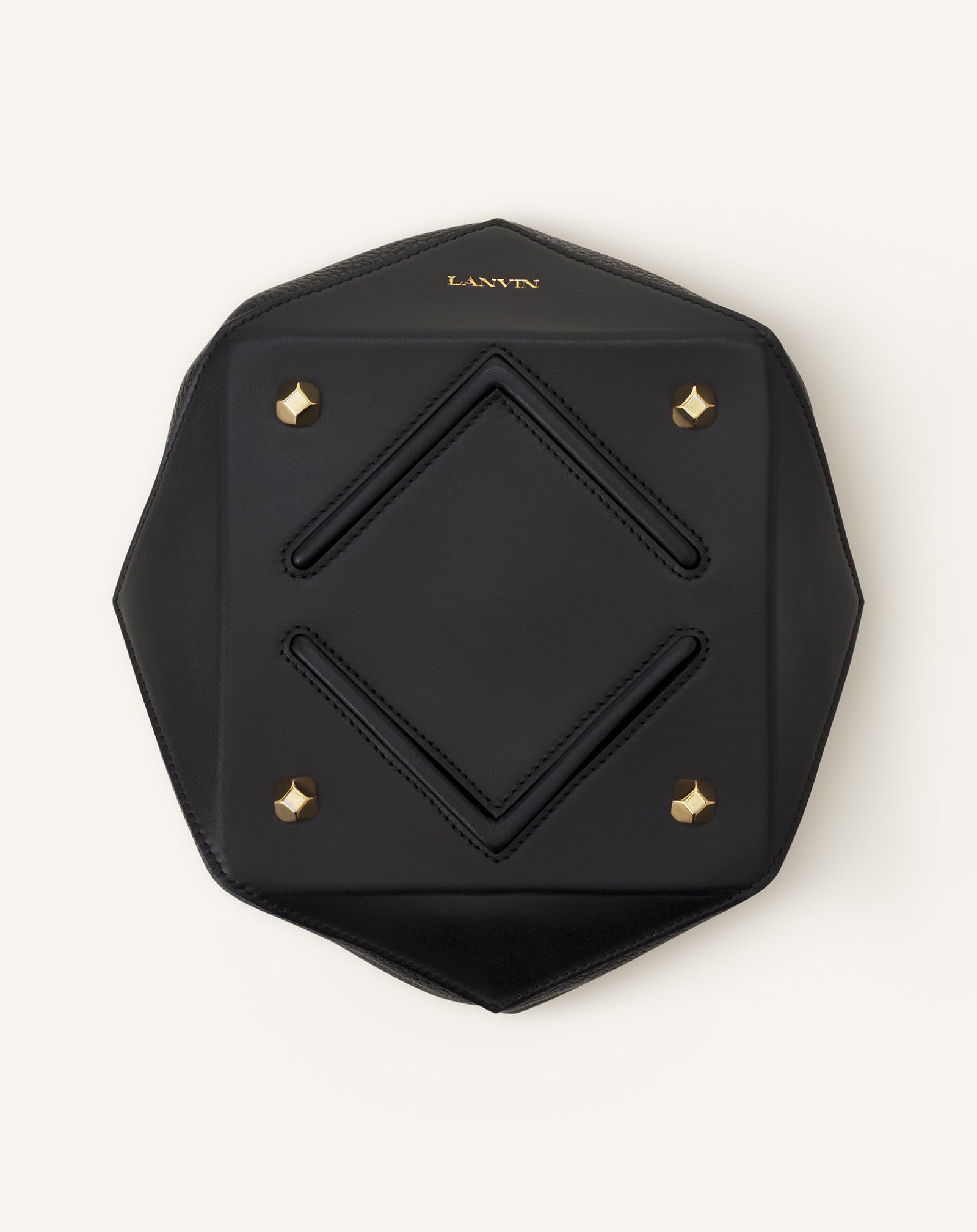 CATCH BY LANVIN MEDIUM BUCKET BAG IN GRAINED LEATHER