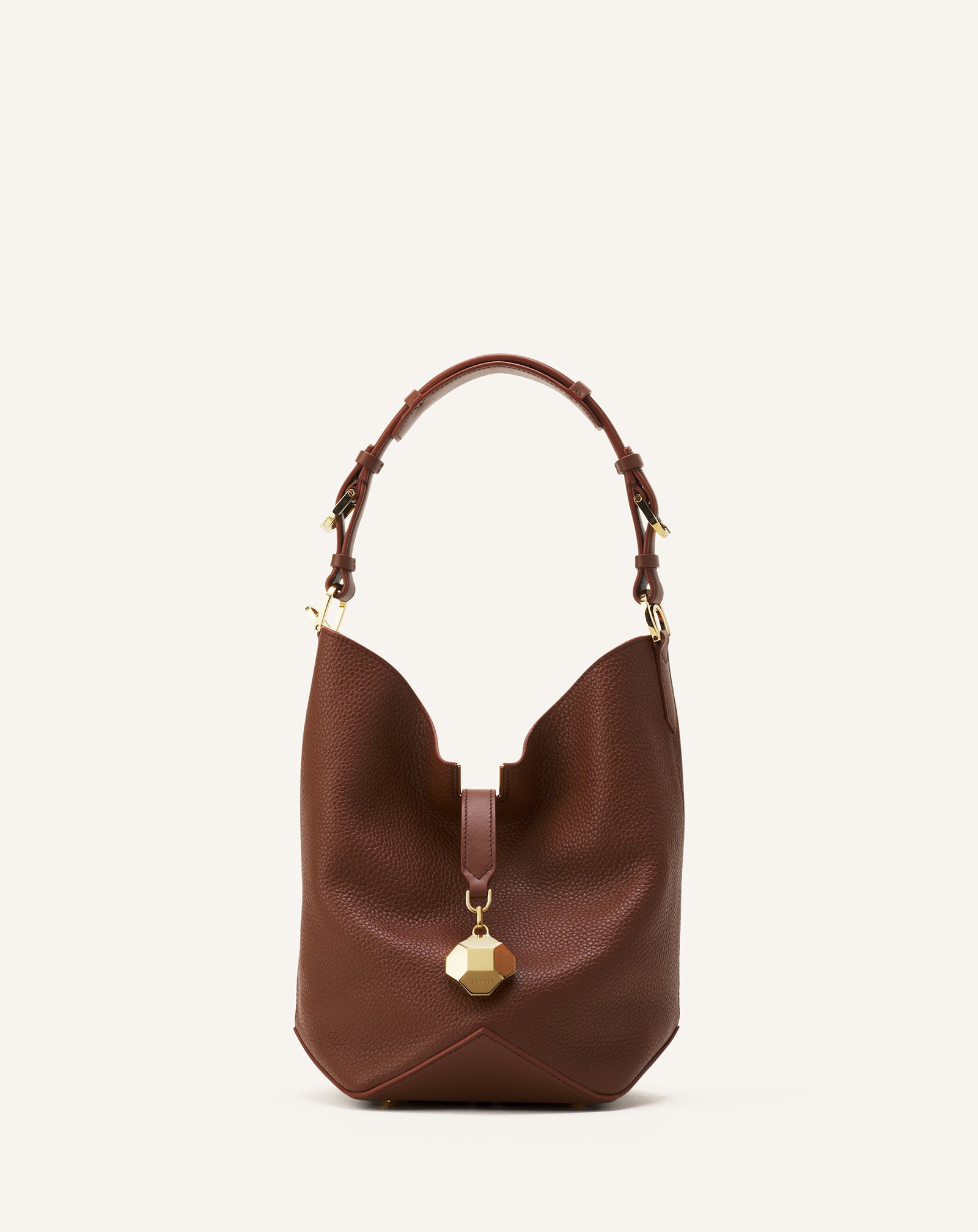CATCH BY LANVIN MEDIUM BUCKET BAG IN GRAINED LEATHER