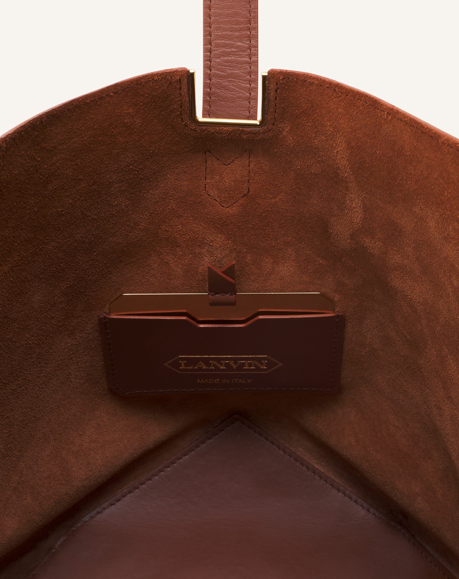 CATCH BY LANVIN MEDIUM BUCKET BAG IN GRAINED LEATHER