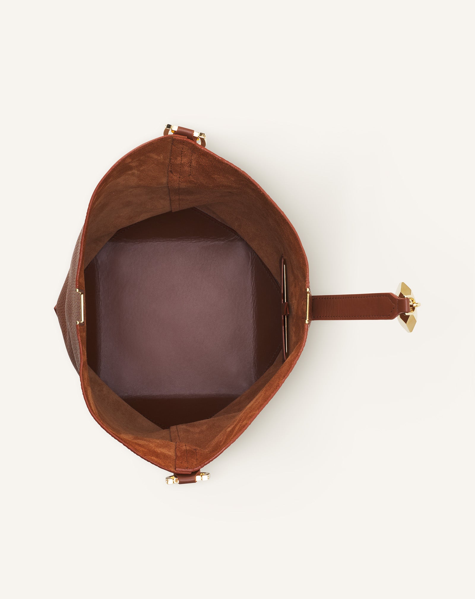 CATCH BY LANVIN MEDIUM BUCKET BAG IN GRAINED LEATHER