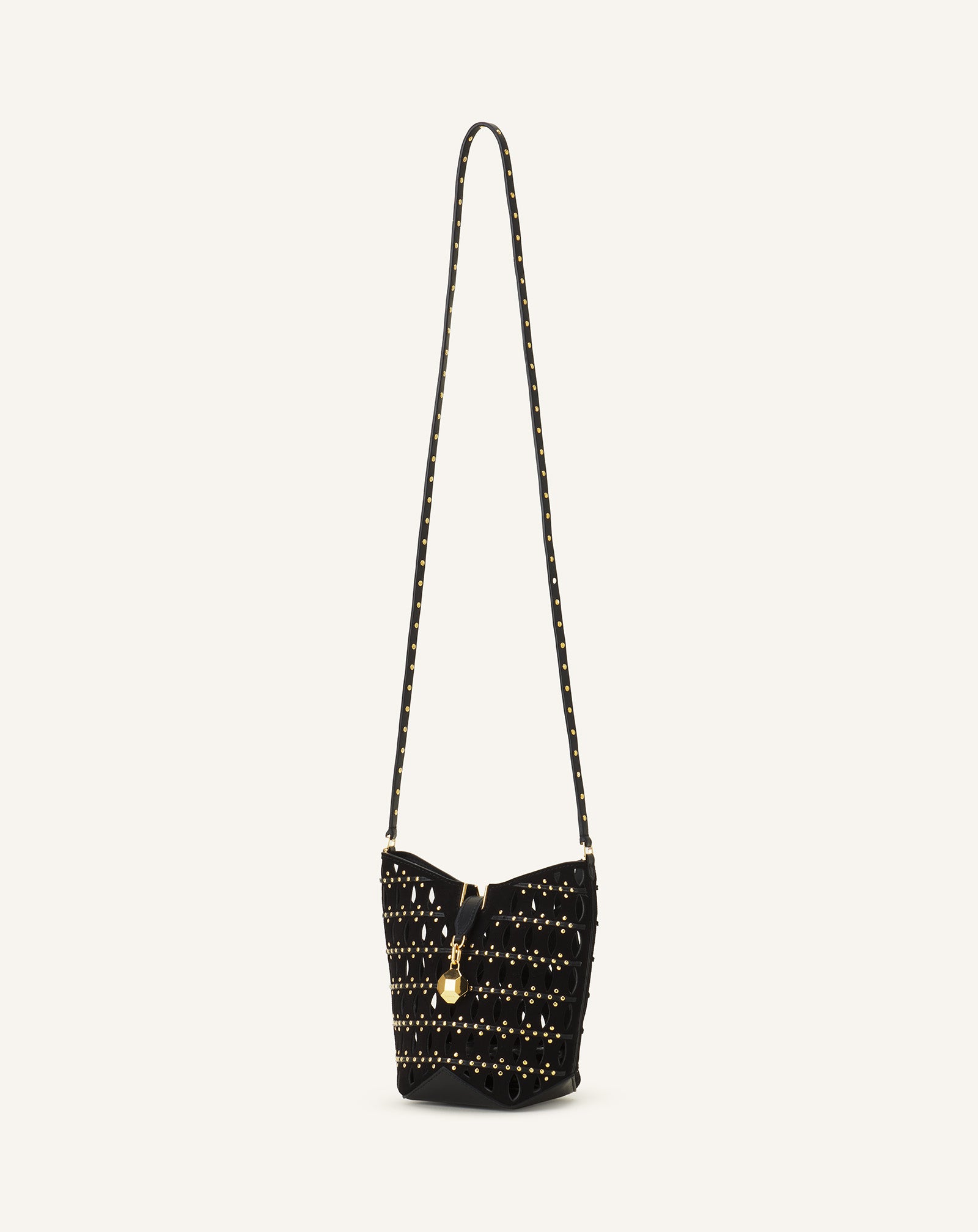 CATCH BY LANVIN NANO BUCKET BAG IN SUEDE
