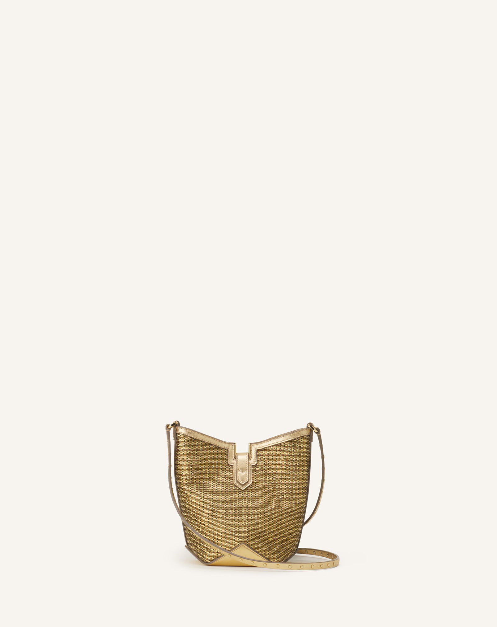SILVER CATCH BY LANVIN BUCKET BAG IN RAFFIA