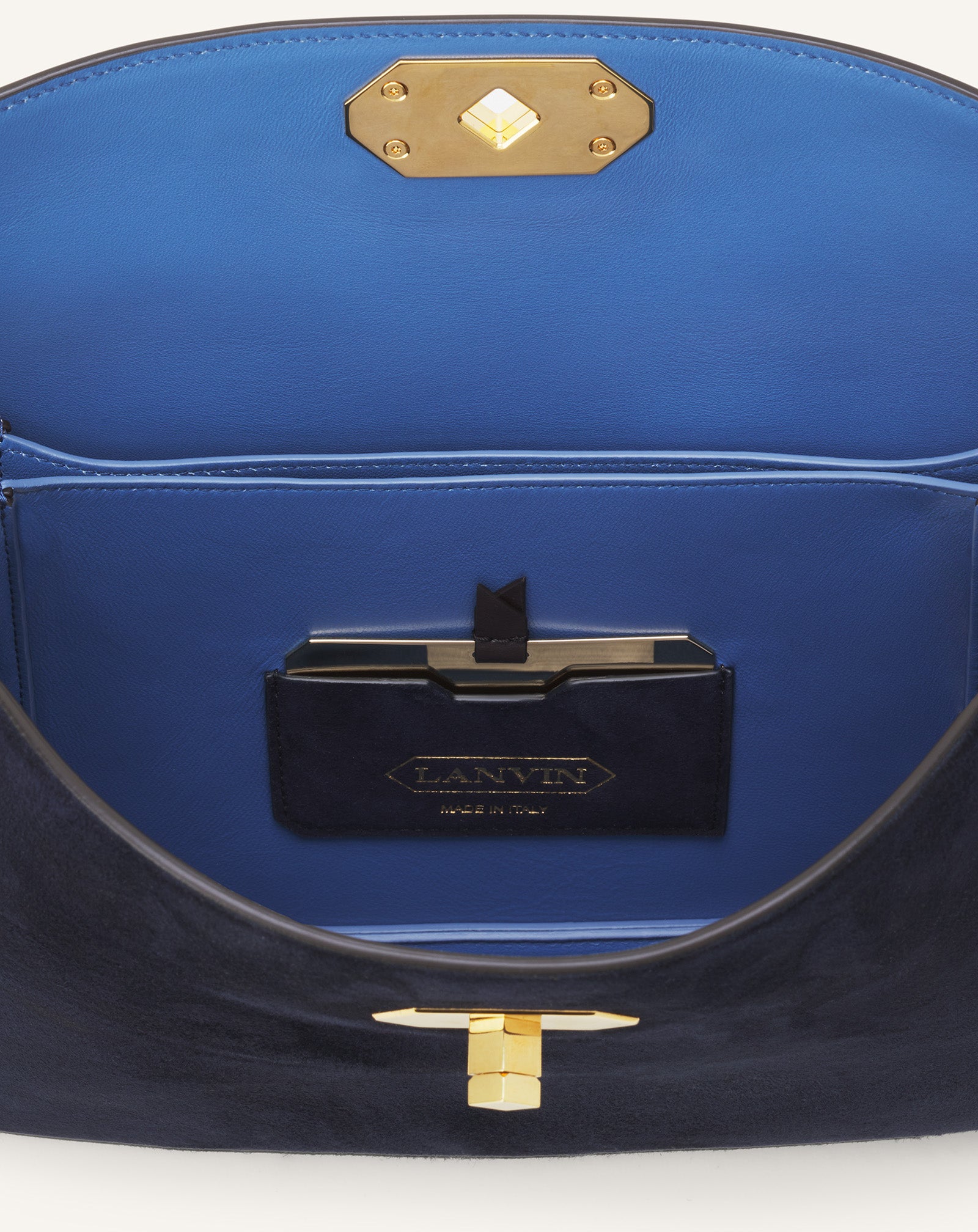 BLUE COMPAGNON BAG IN SUEDE