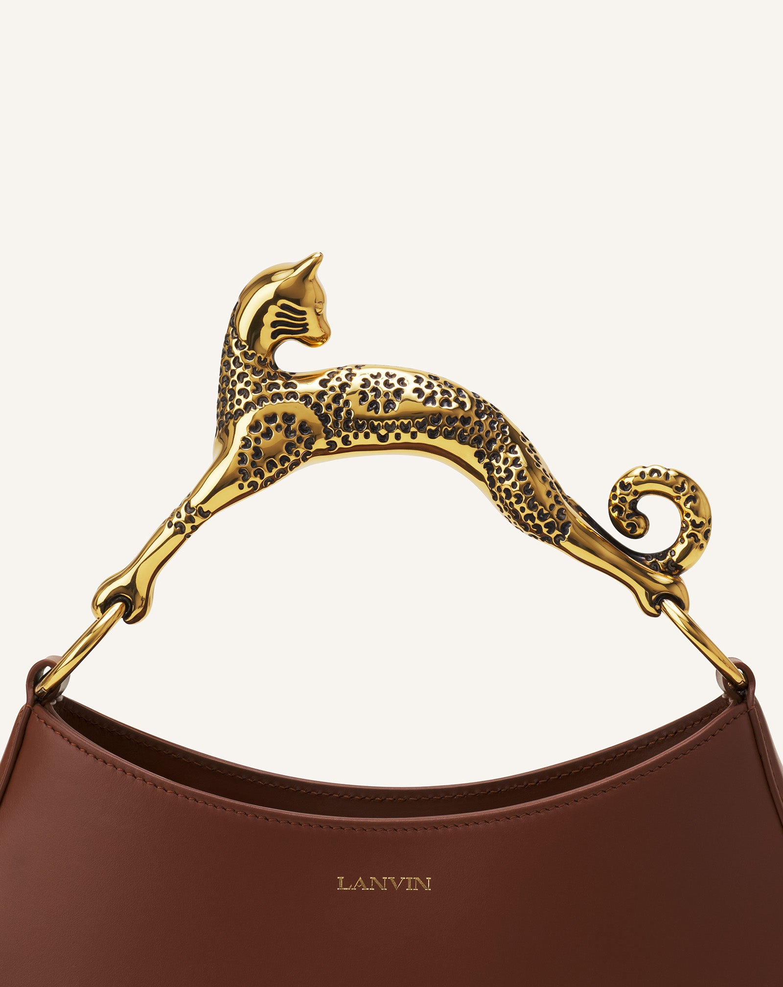 BROWN HOBO CAT  BAG IN LEATHER