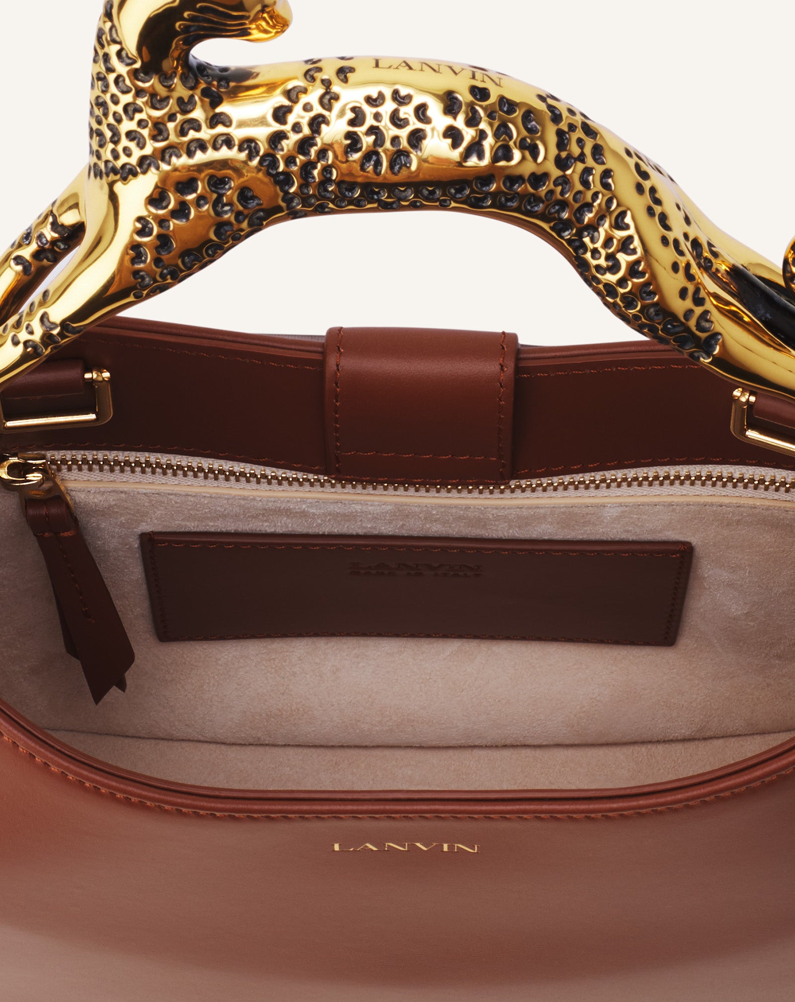 BROWN HOBO CAT  BAG IN LEATHER