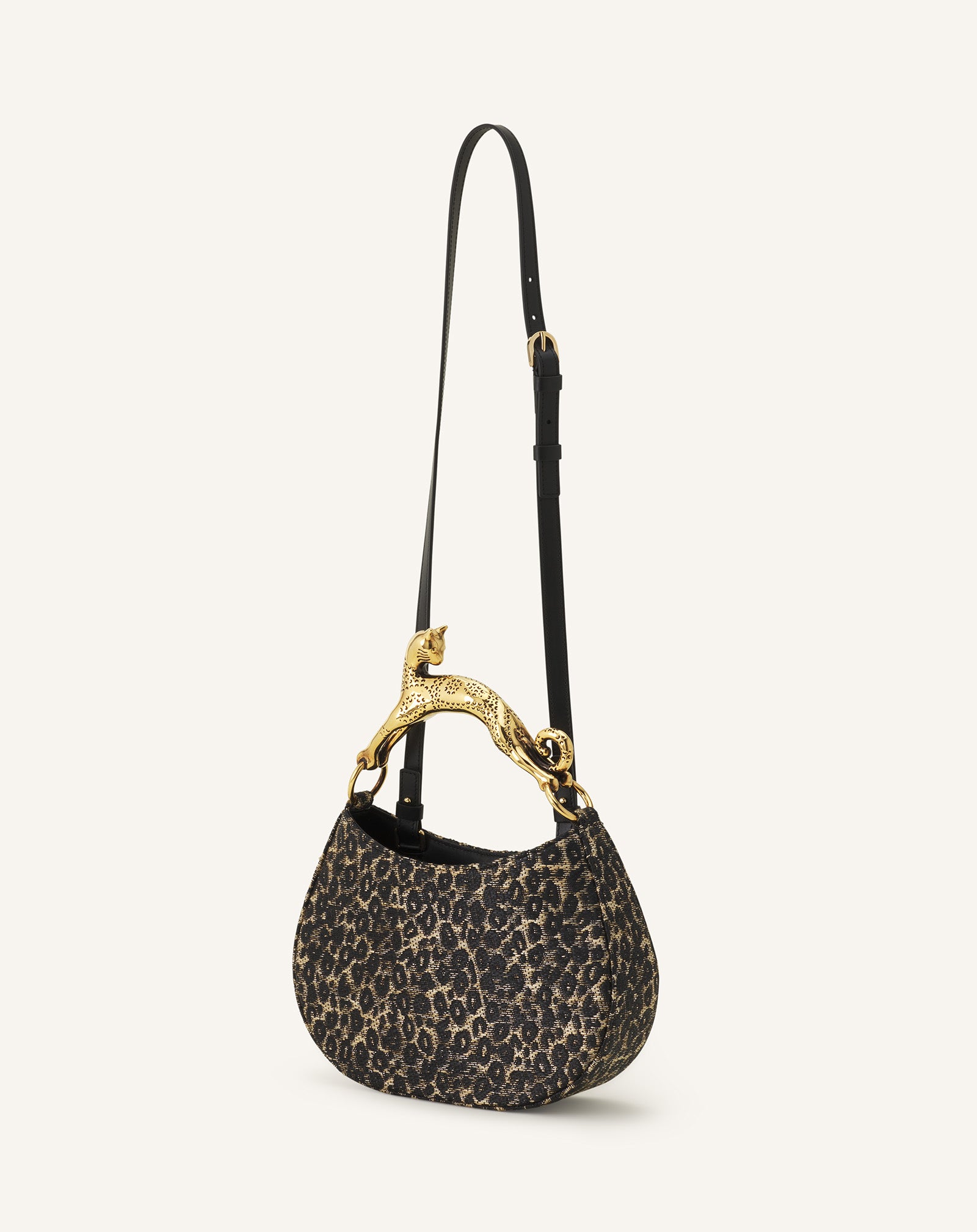 HOBO CAT BAG IN RAFFIA LEOPARD PRINT