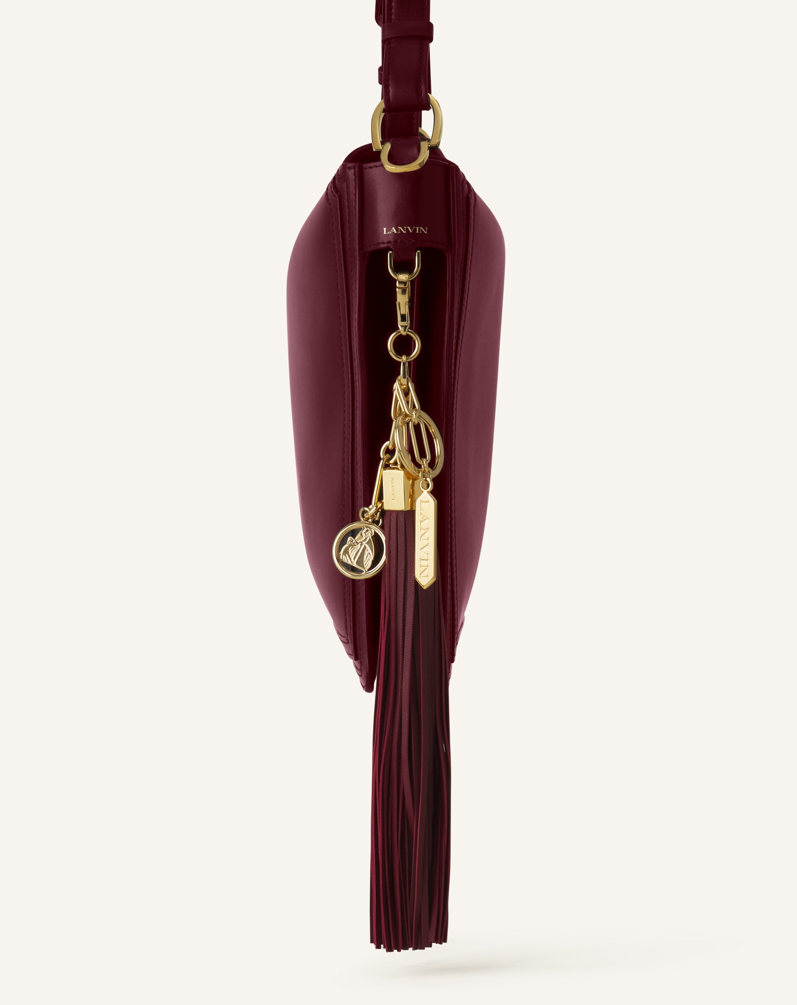 LARGE LEATHER POMPOM BAG CHARM