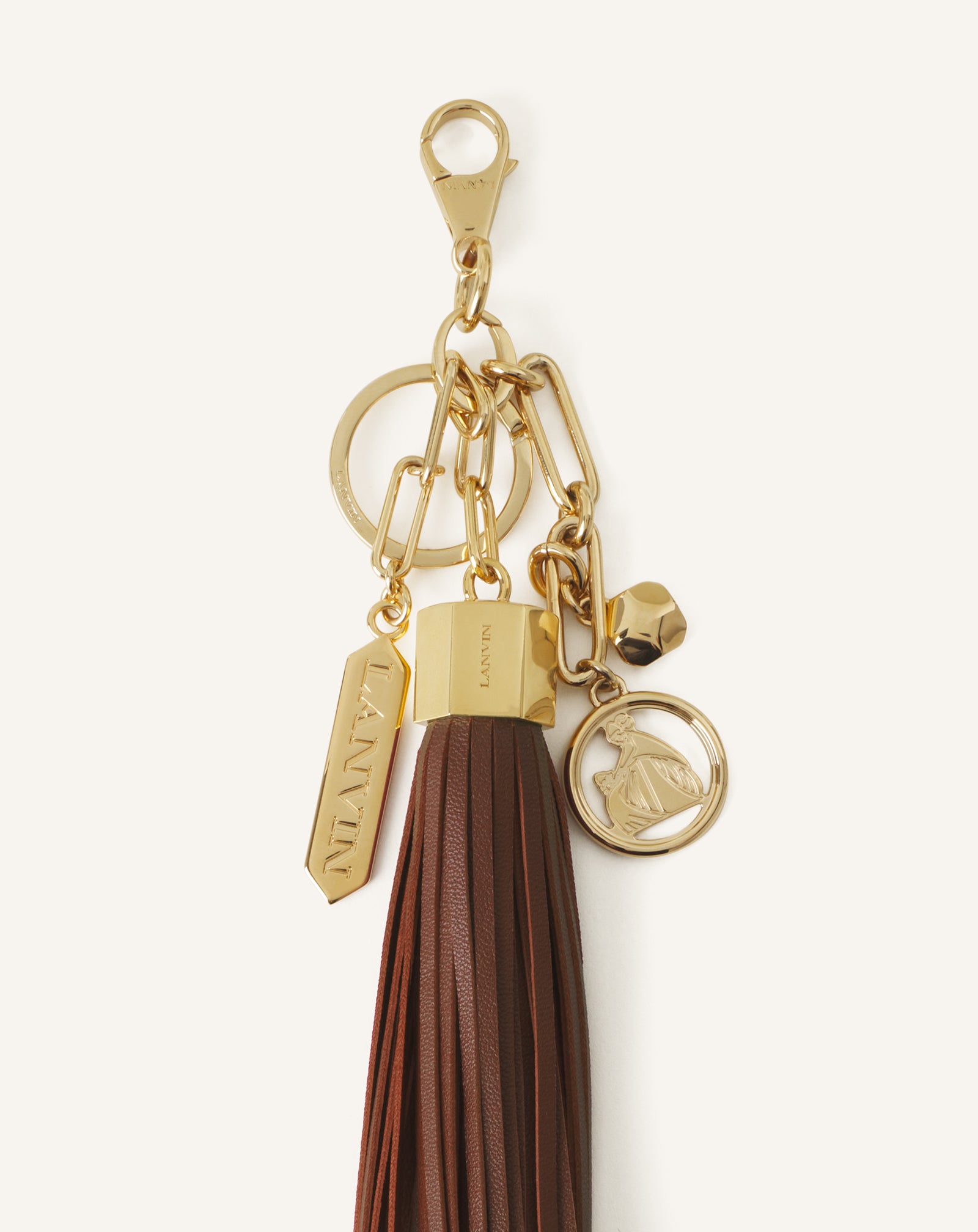 LARGE LEATHER POMPOM BAG CHARM