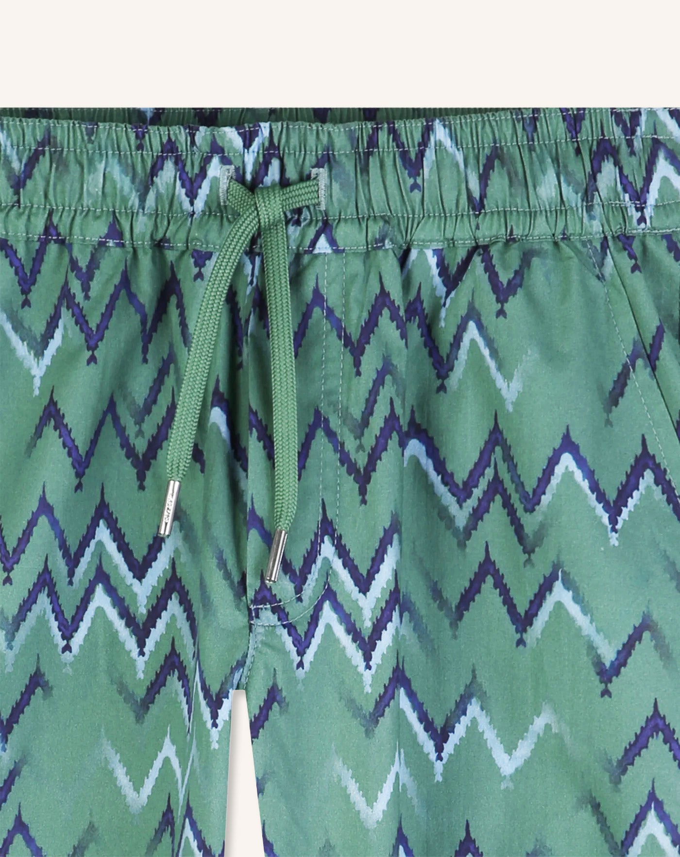 GREEN POPLIN BERMUDA SHORTS
