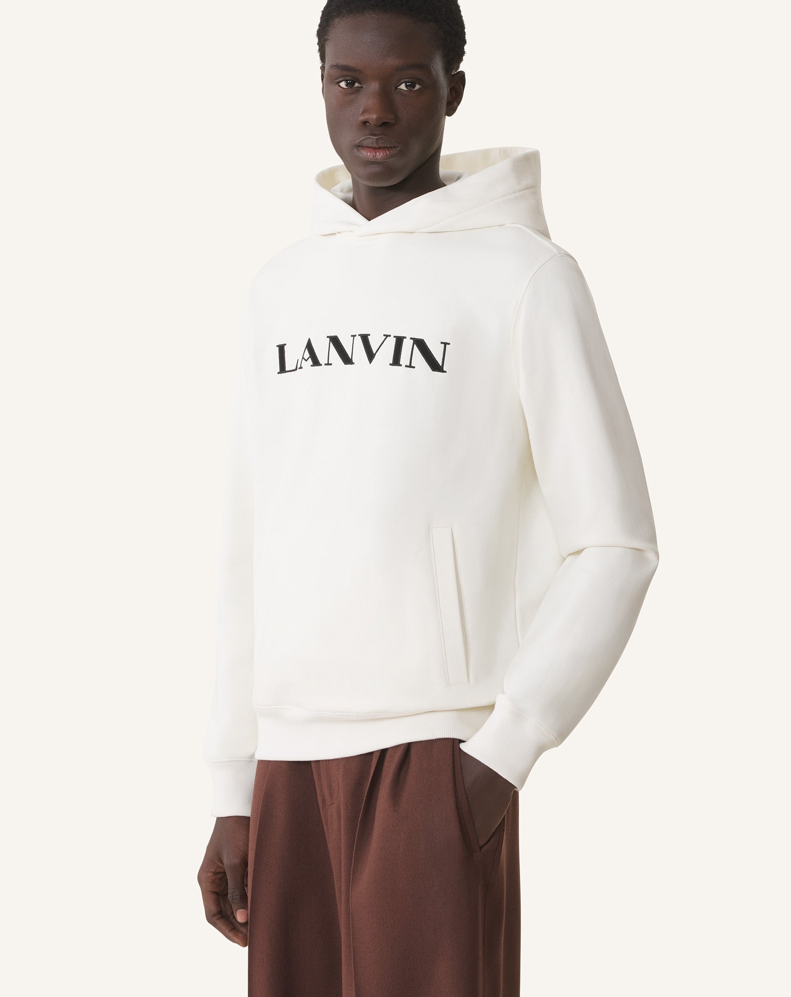 LANVIN EMBROIDERED COTTON HOODIE