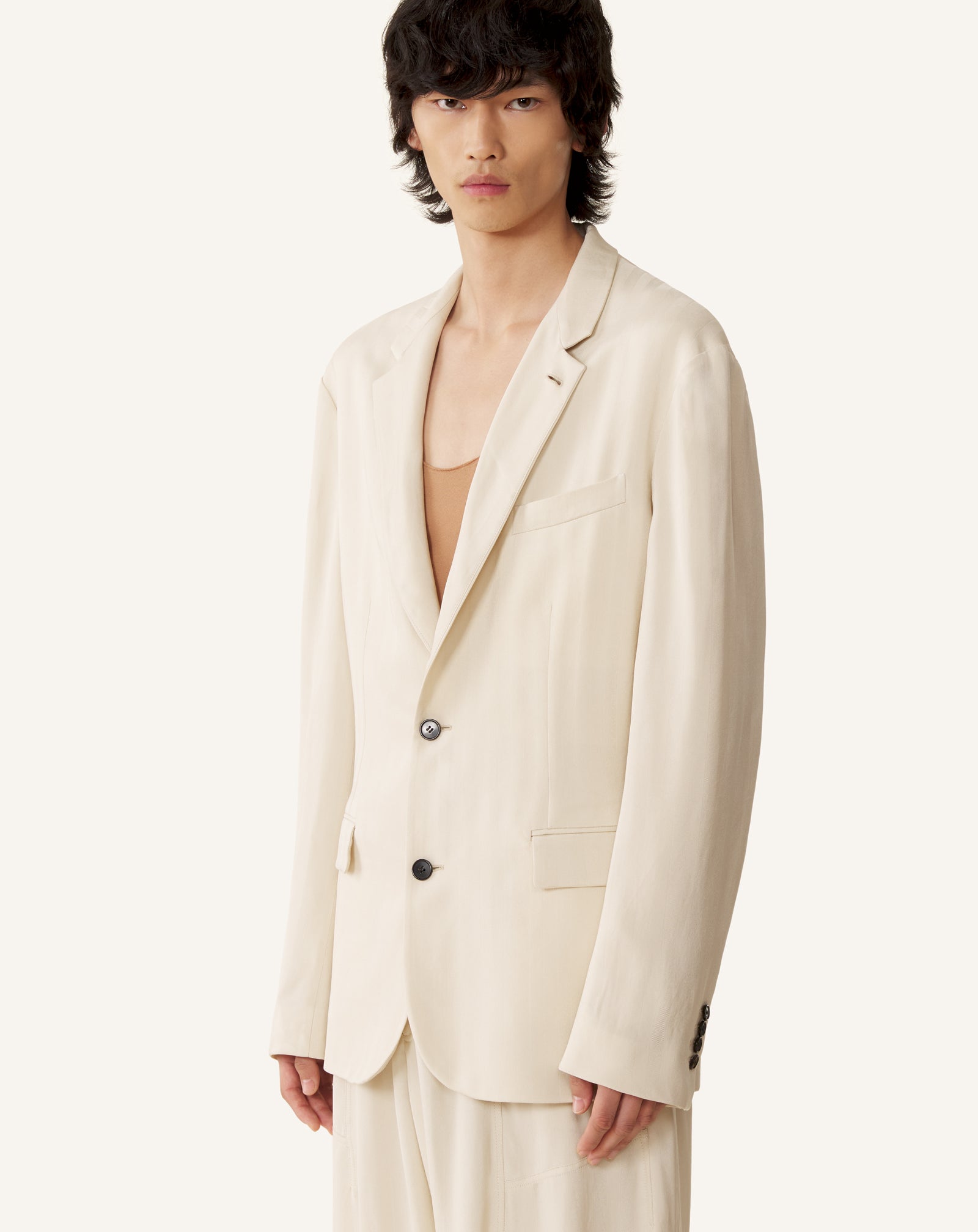VISCOSE JACKET WITH STAND-UP COLLAR
