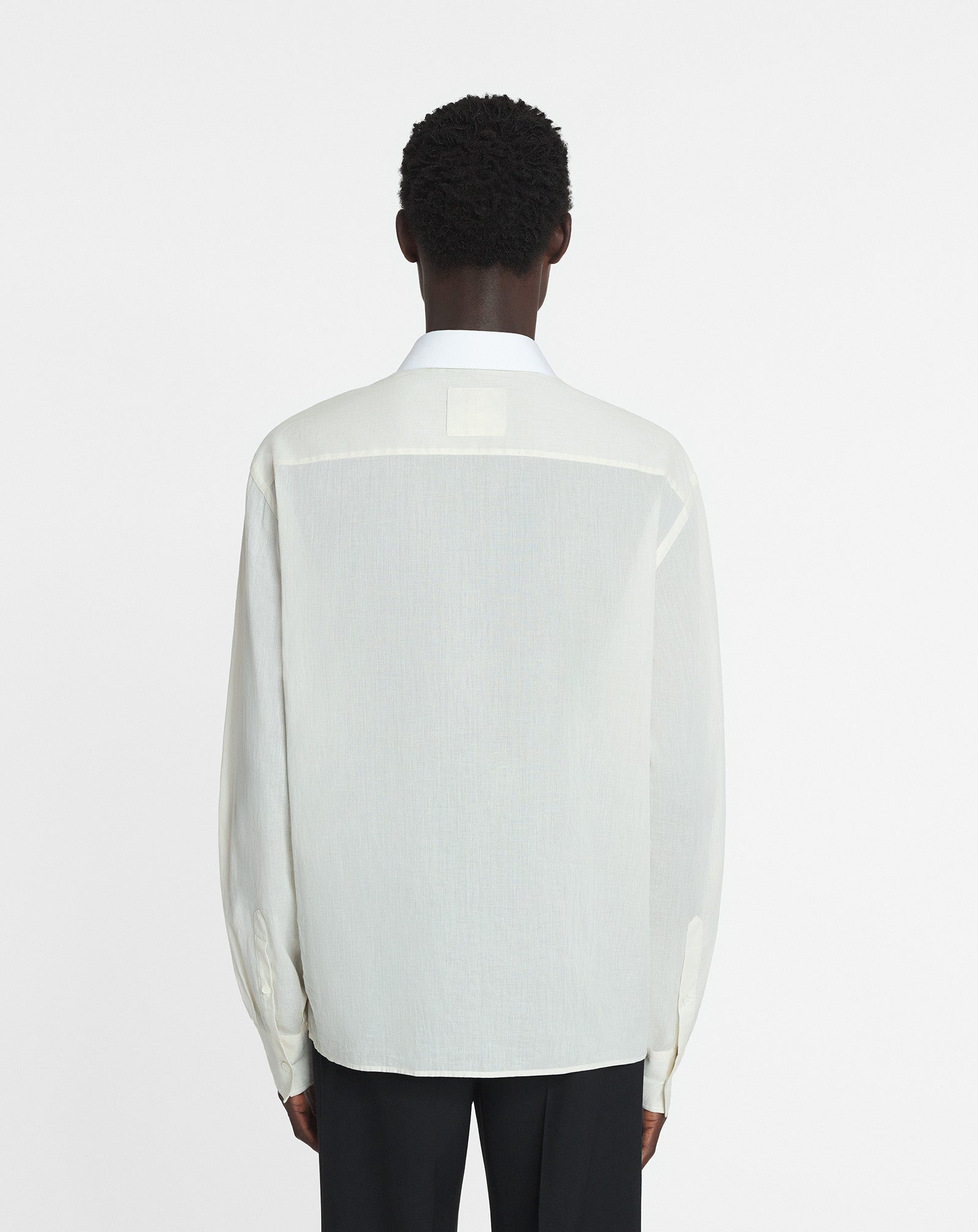 COTTON VOILE SHIRT WITH CUT-OUTS