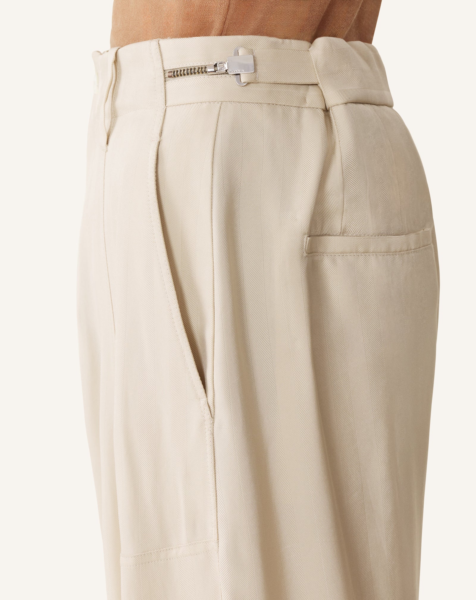 WHITE LOOSE-FIT PANTS IN VISCOSE
