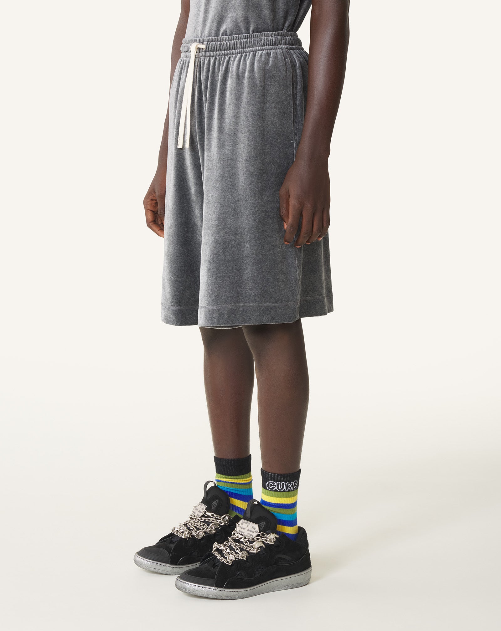 BLACK VELVET BERMUDA SHORTS