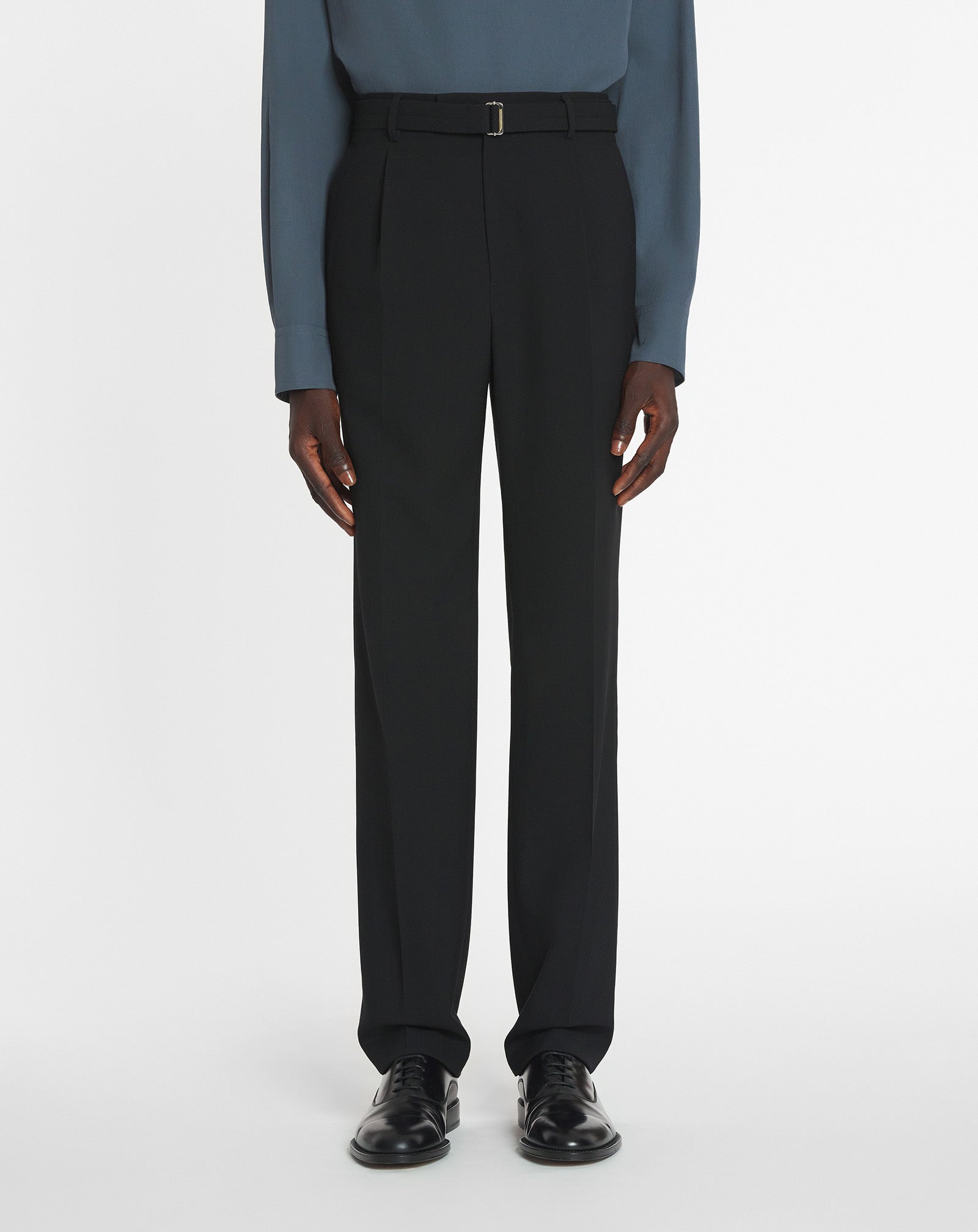 STRAIGHT FIT WOOL PANTS