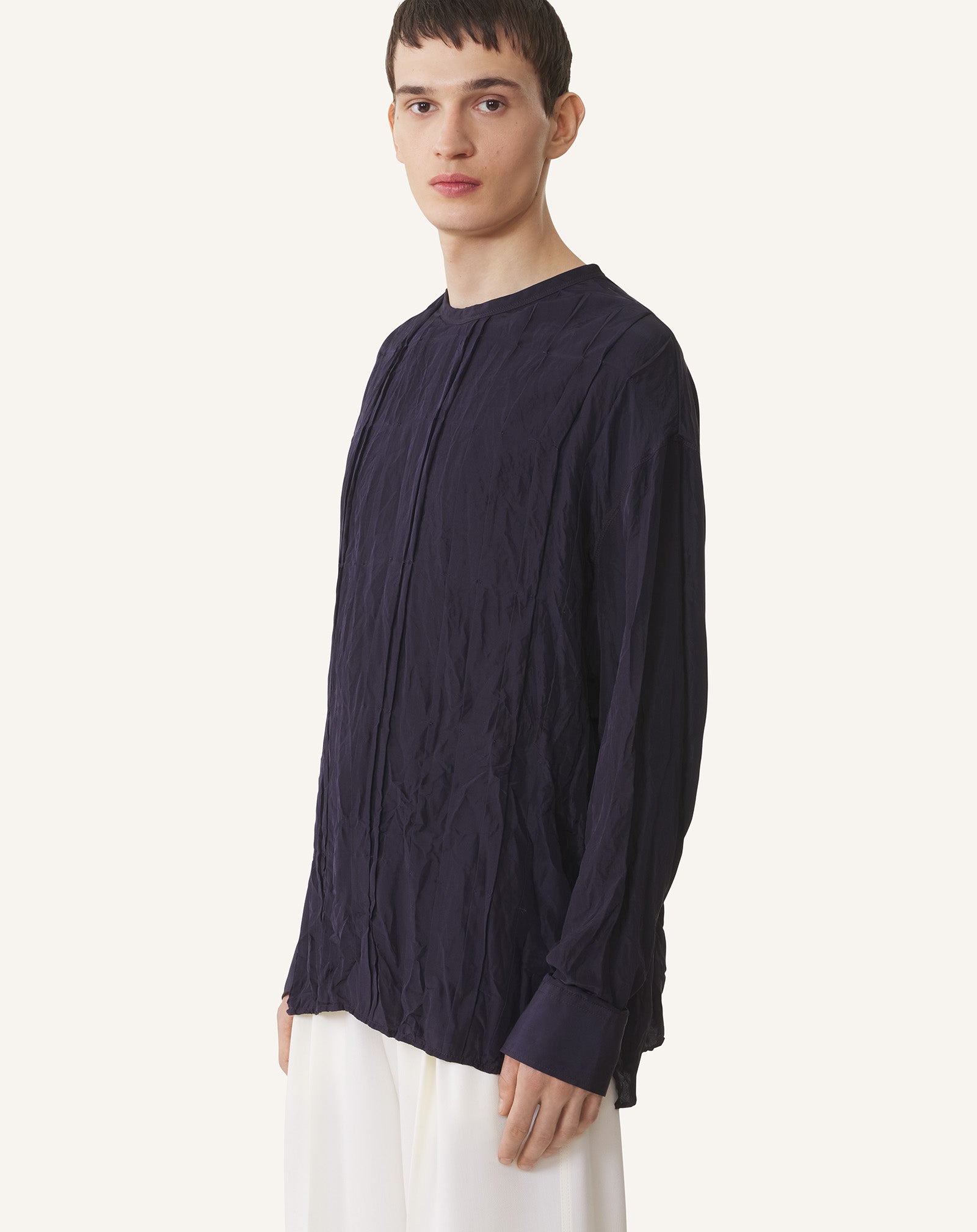 PLEATED SILK TOP