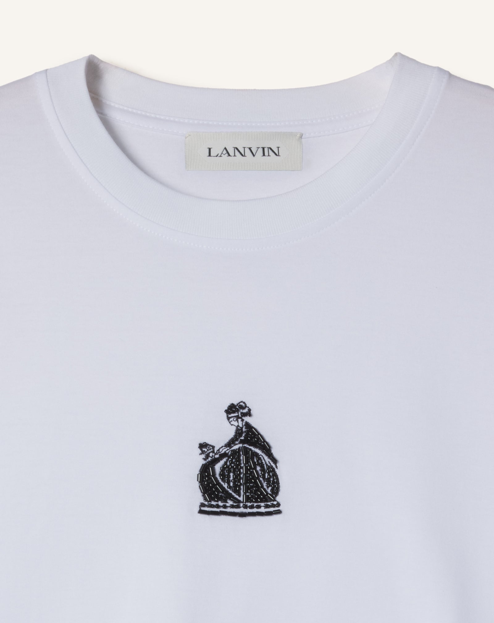 WHITE MOTHER AND DAUGHTER EMBROIDERED COTTON JERSEY T-SHIRT