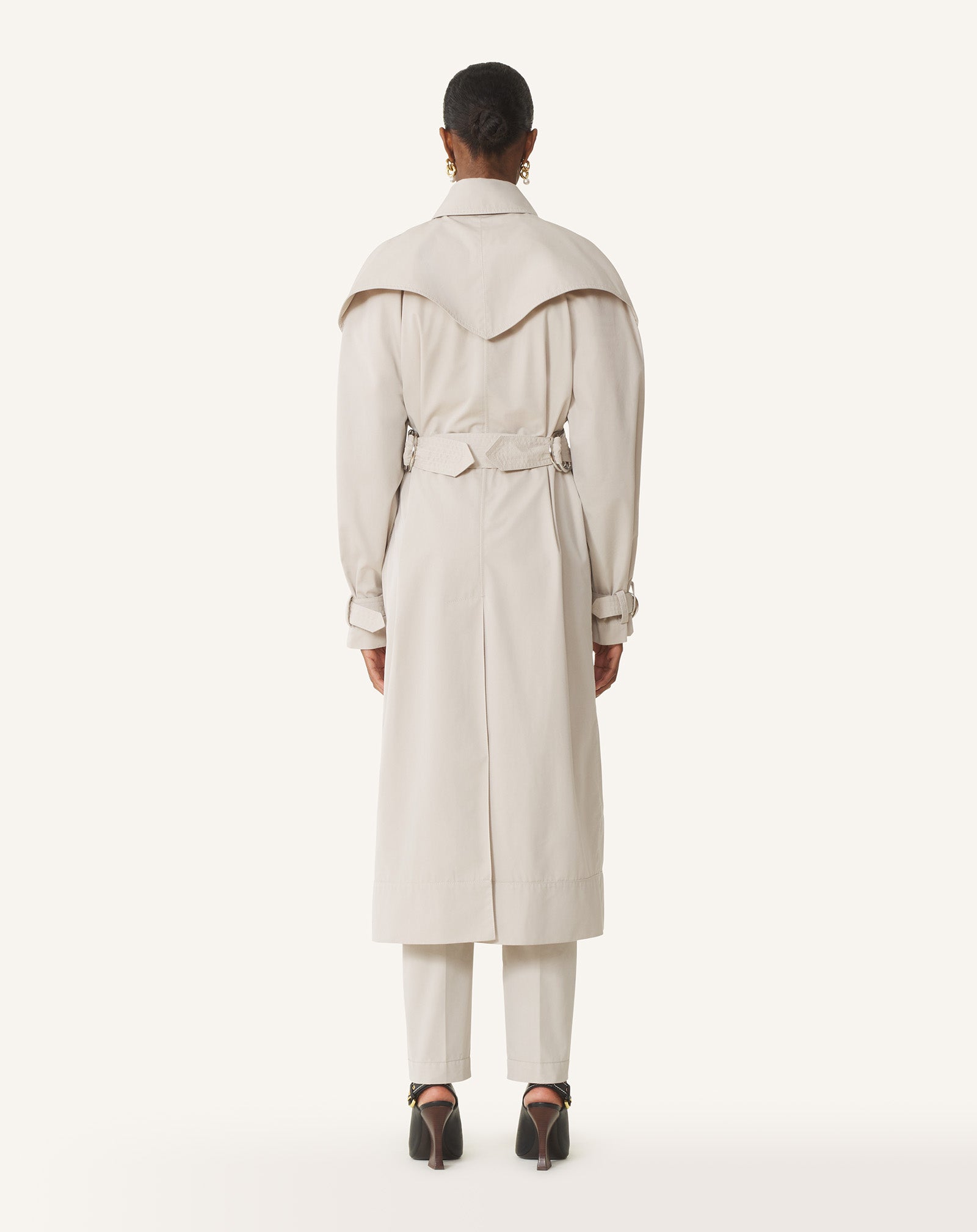 WHITE COTTON TRENCH COAT