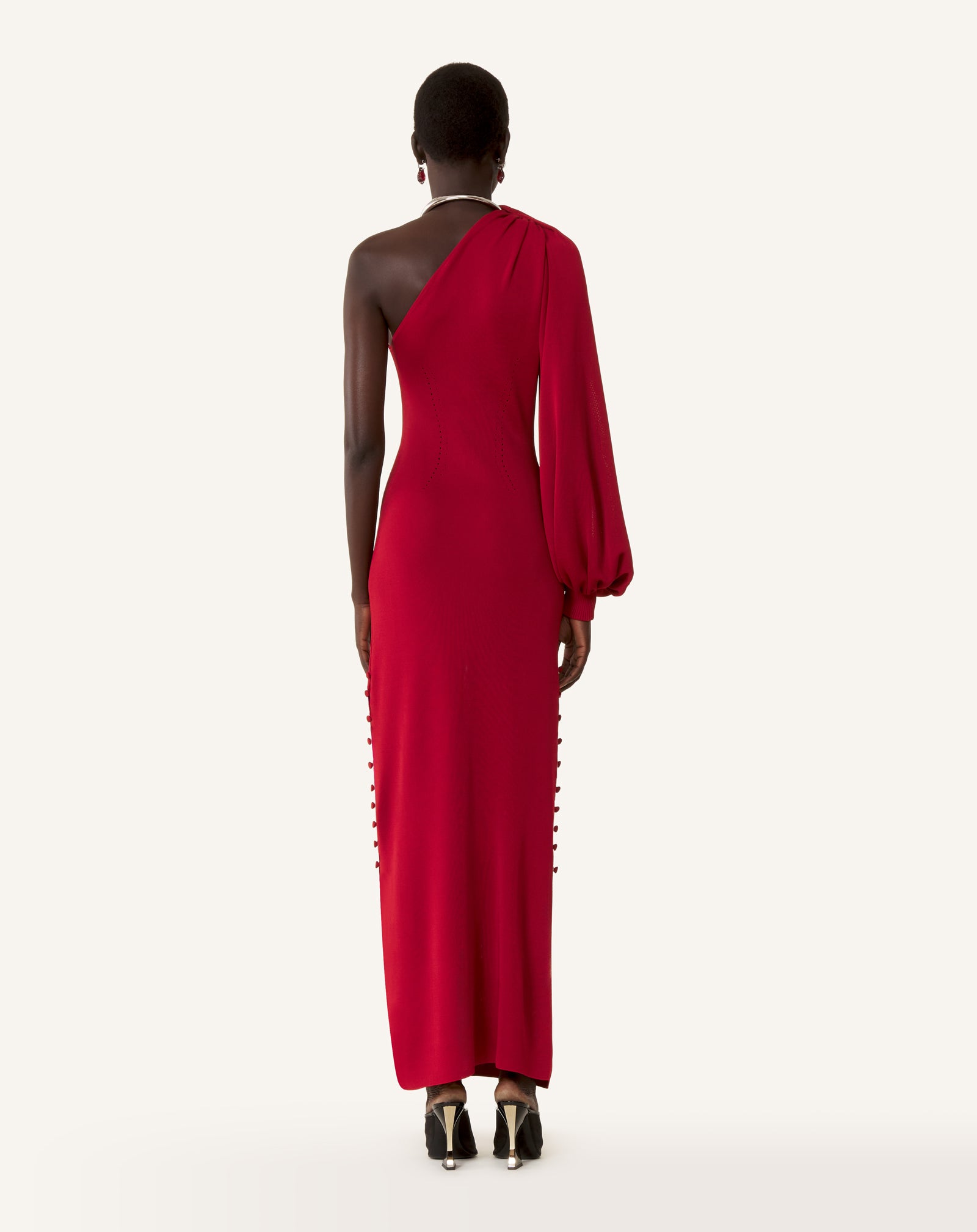 ASYMMETRICAL CHOKER DRESS IN VISCOSE