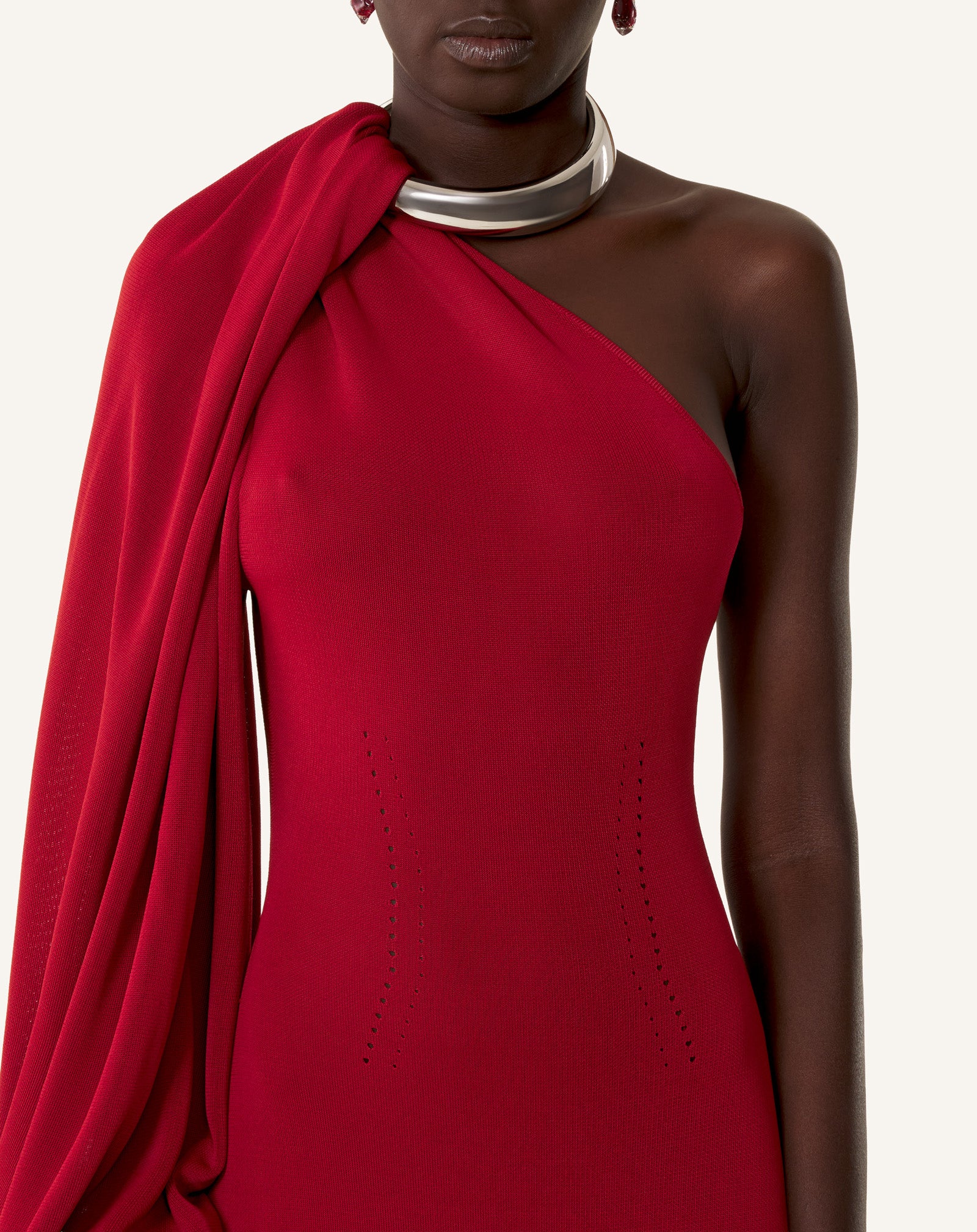 ASYMMETRICAL CHOKER DRESS IN VISCOSE