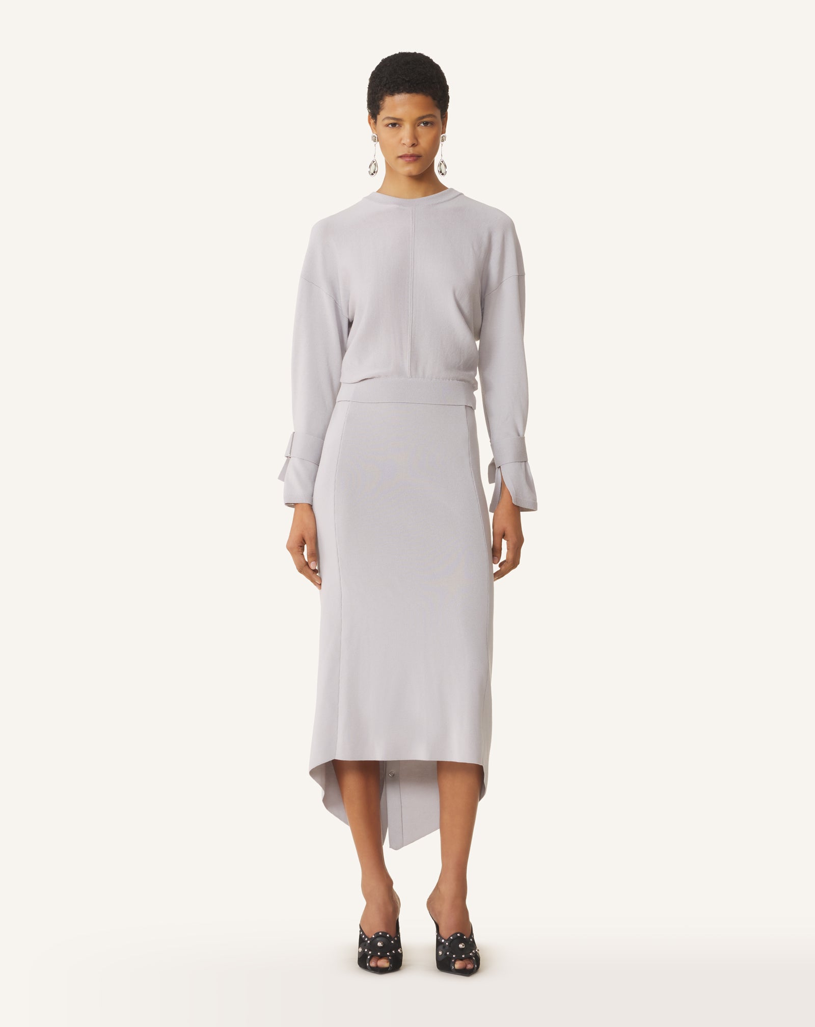LONG SILK DRESS WITH BACK TIE