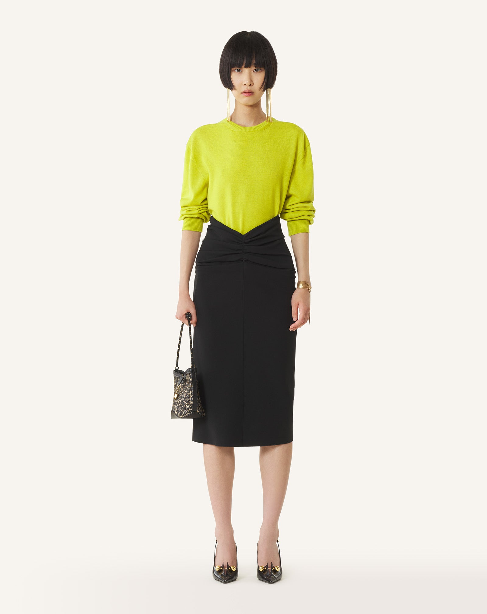 WOOL SWEATER WITH GROSGRAIN DETAIL