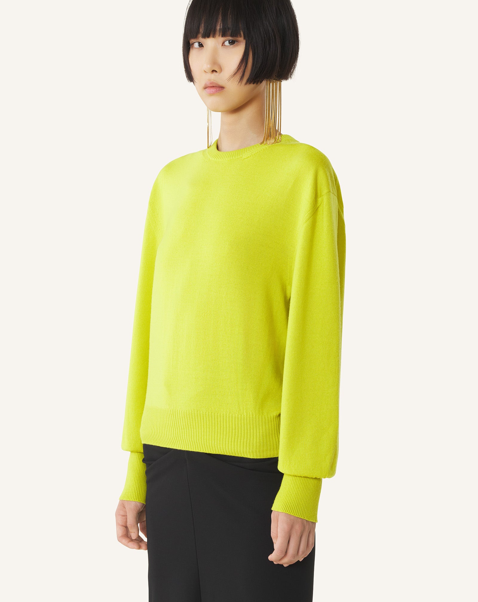 WOOL SWEATER WITH GROSGRAIN DETAIL