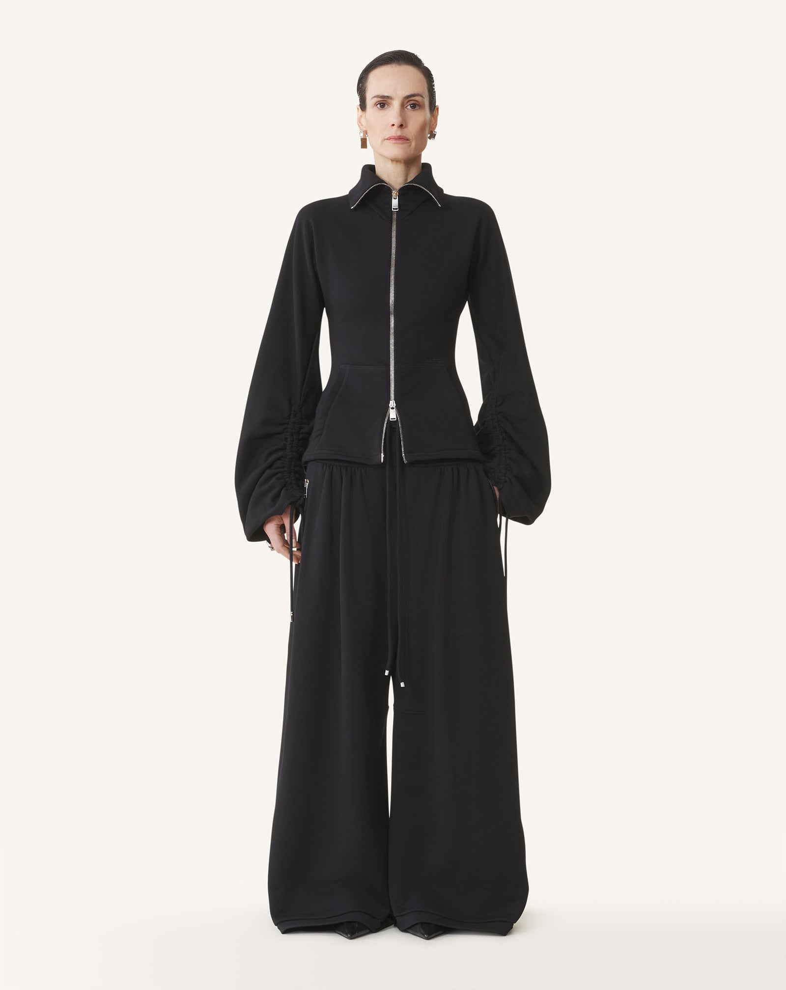 COTTON FLEECE AND CASHMERE PANTS