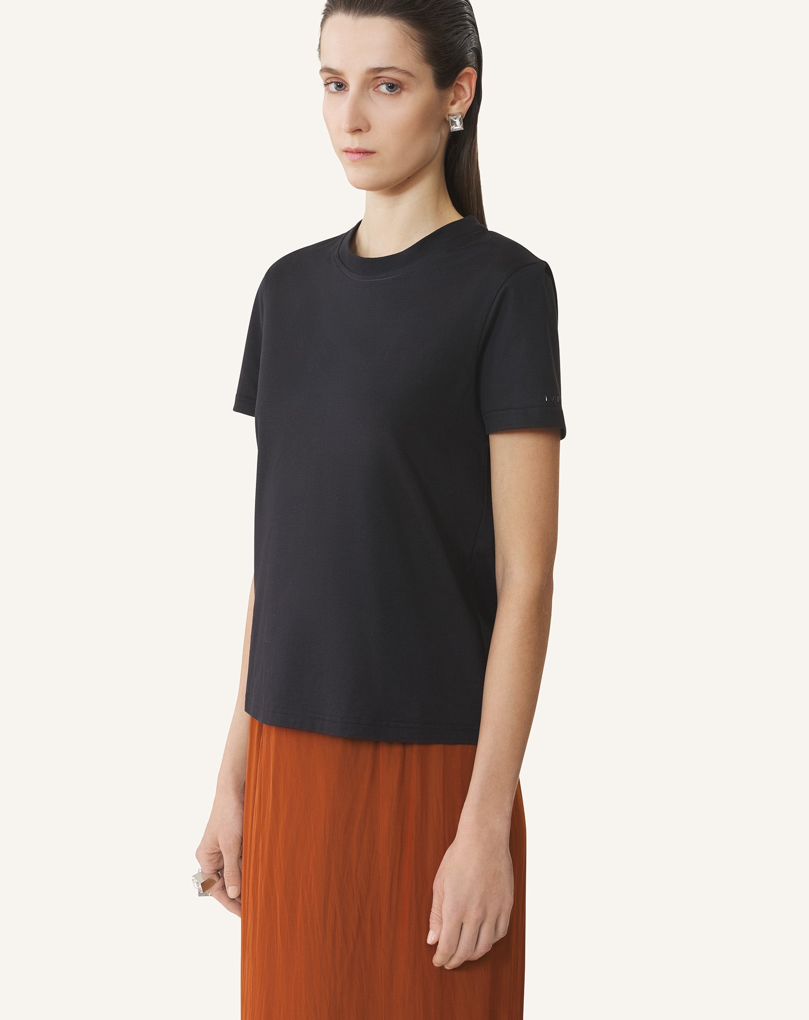 COTTON T-SHIRT WITH RIBBON DETAIL